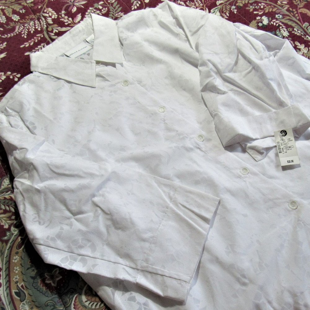NWT ALFRED DUNNER WHITE SHIRT PLUS SIZE 18